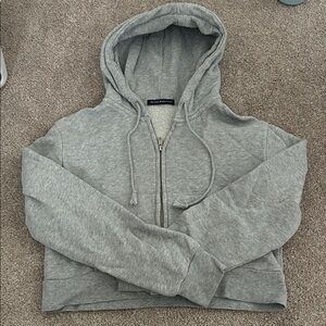 Brandy Melville Heather Gray Cropped Hoodie